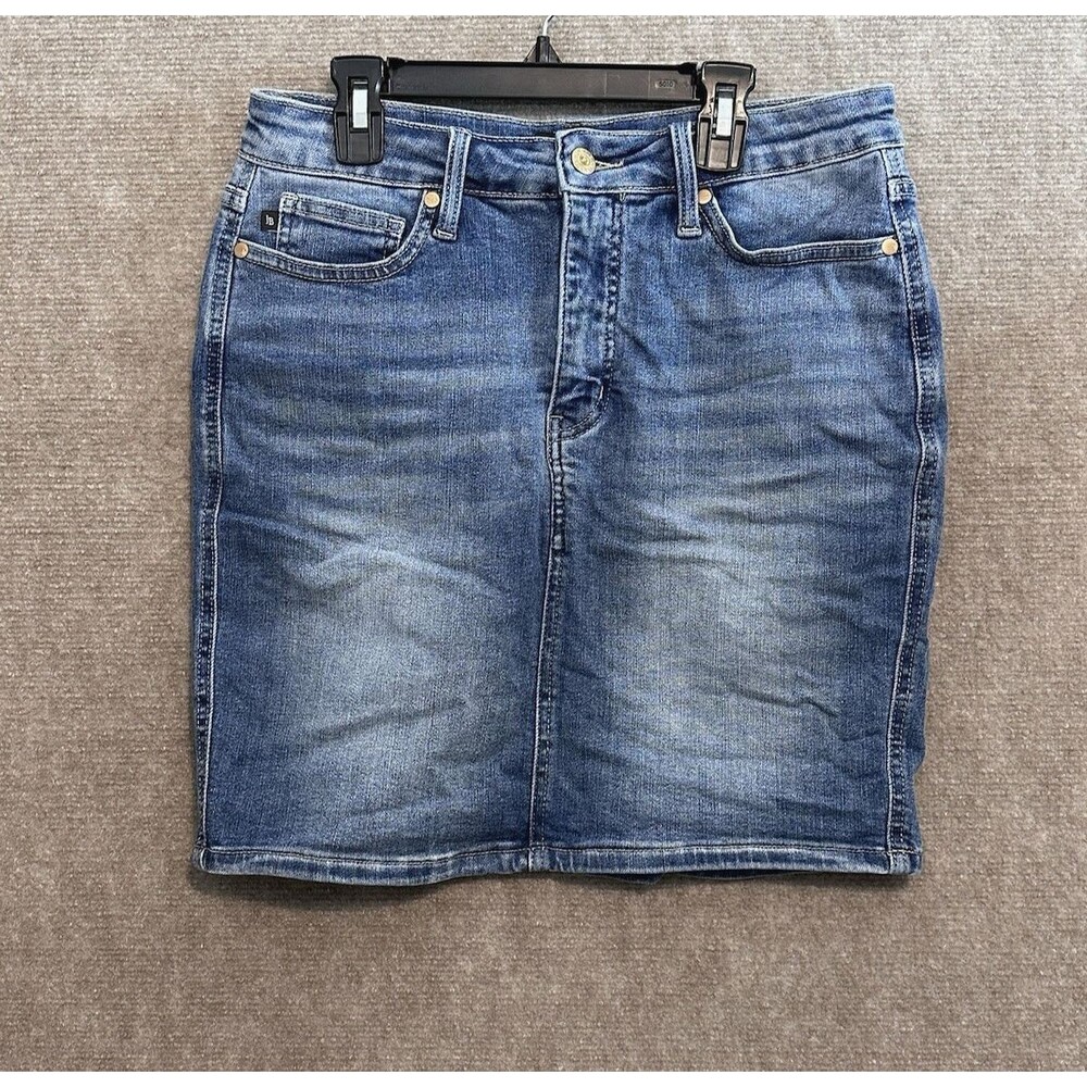 Judy Blue Stretchy Denim Mini Skirt JB2819 MD Sz Large Pencil Blue Jean